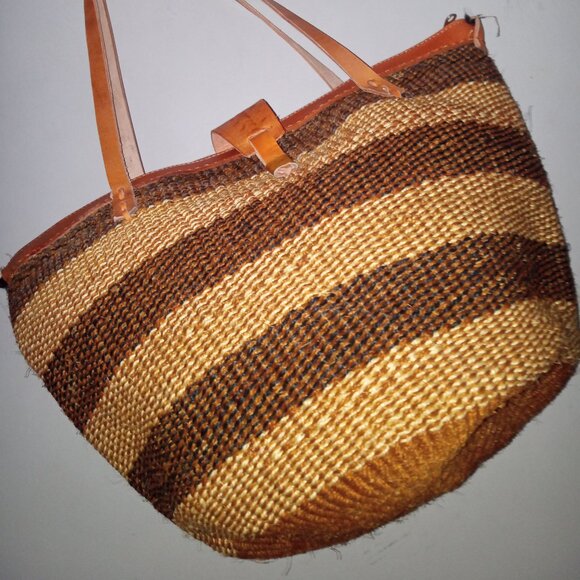 Xlarge sisal Kiondo Kikuyu Kenya Tote Bag - Picture 1 of 6